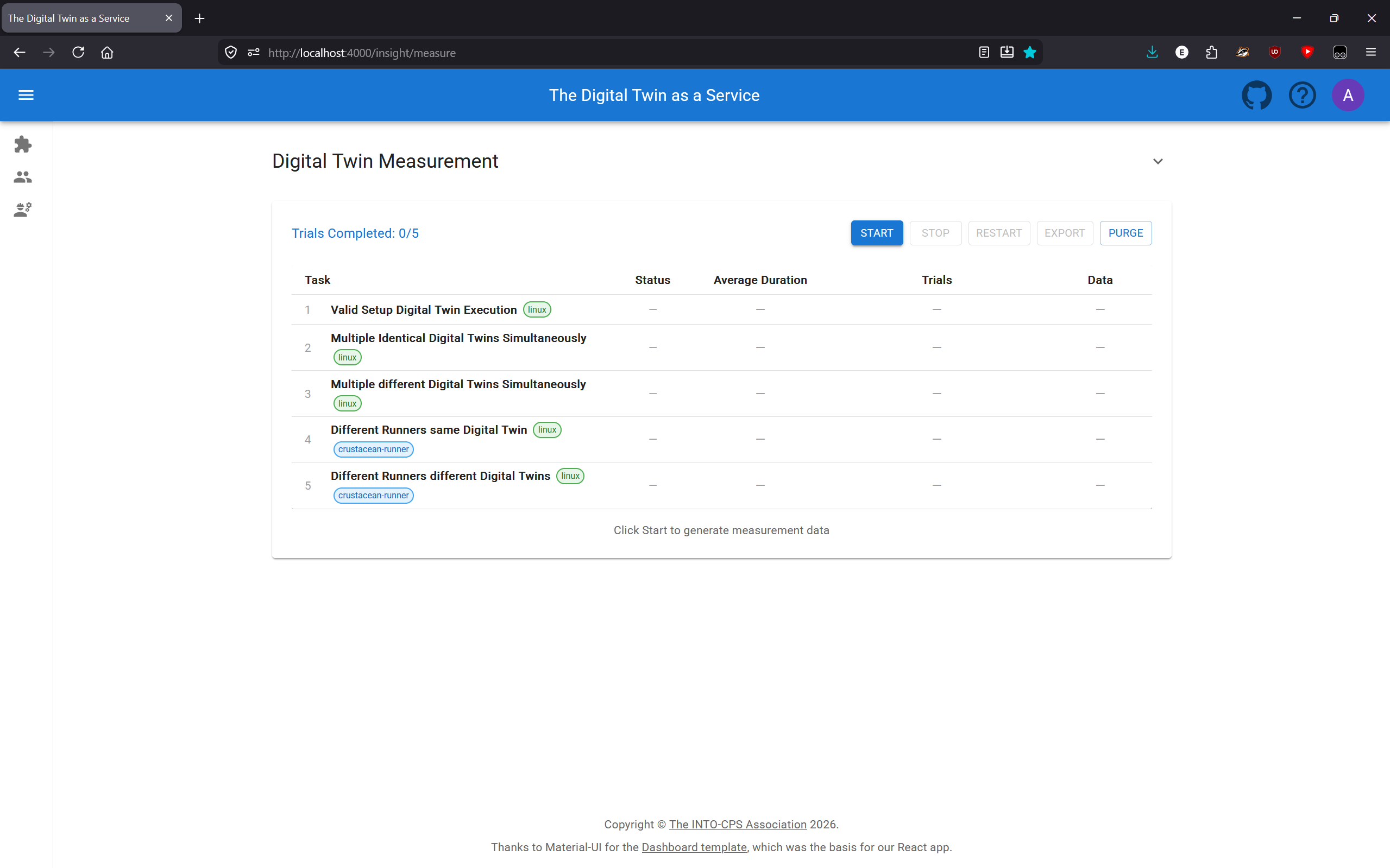Measurement page