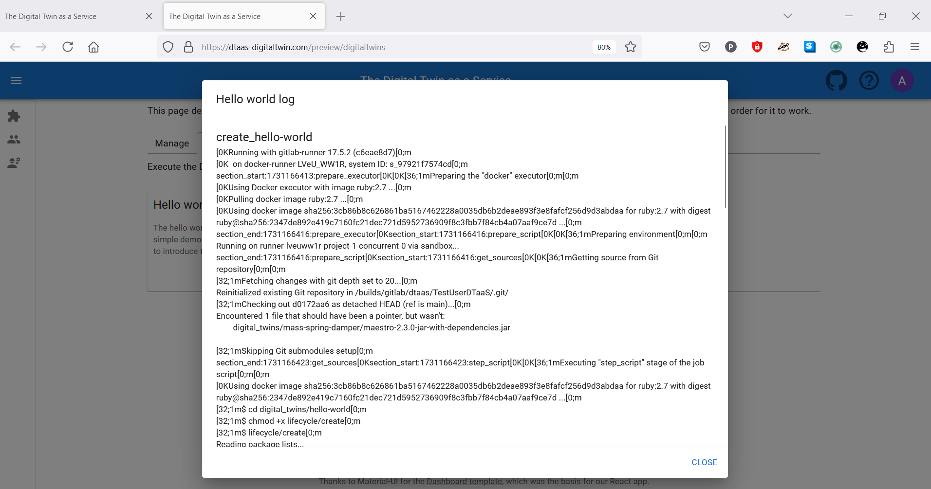 Digital Twin Execution Log