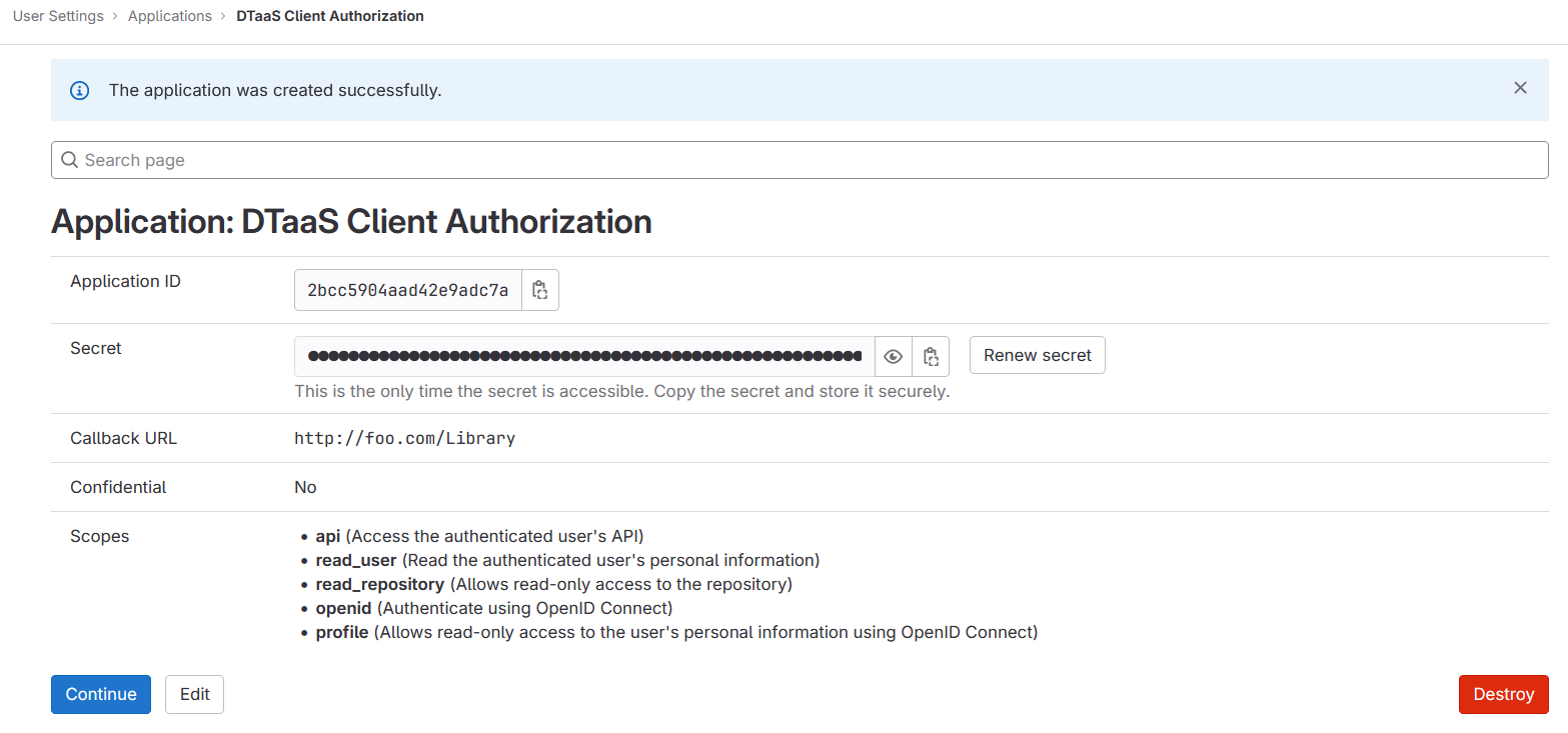Summary for Client OAuth 2.0 Application
