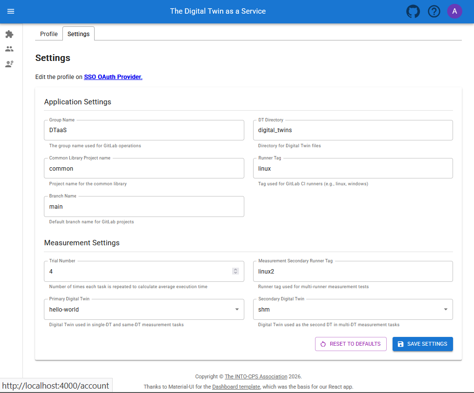 Settings Overview